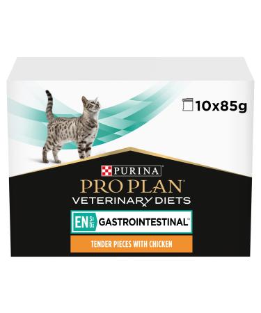 PRO PLAN VETERINARY DIETS EN Gastrointestinal Wet Cat Food Chicken 10x85g 850g Pack of 4