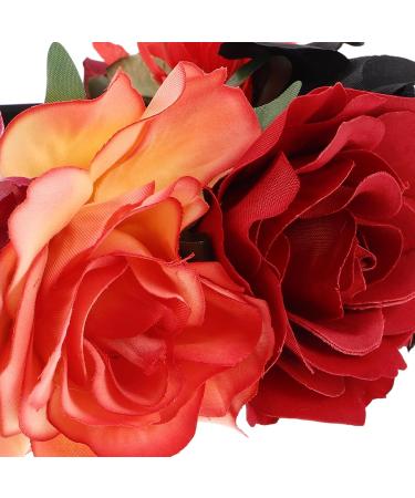 Healeved Rose Flower Headband - Halloween Flower Crown Headdress for Women Boho Floral Headband for Halloween Costume Accessory Cosplay Wedding Party - Buy Online on GoSupps.com