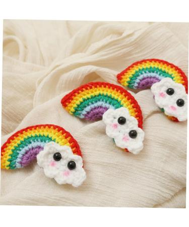 FOMIYES 2 Pairs Rainbow Barrettes Girls Hair Clips Rainbow Hair Barrette Hair Bow Felt Rainbow Applique Knitted Headwear Kids Hair Clips Knitting Rainbow Patches Yarn Child To Weave Alloy - Buy Online on GoSupps.com