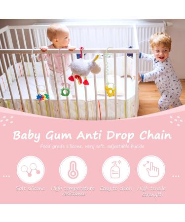 Buy 4-Piece BPA-Free Silicone Baby Pacifier Chain Set - Adjustable Stroller & High Chair Toy Holders (Color-02) - Buy Online on GoSupps.com