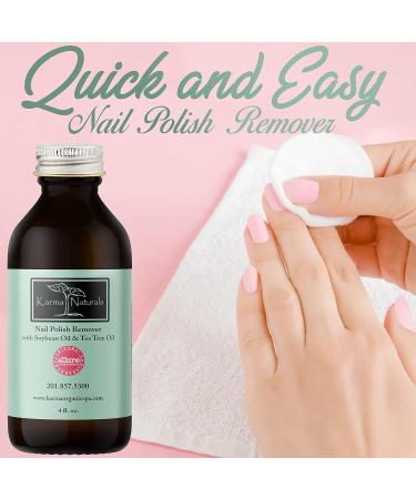 Karma Organic Nail Polish Remover with Soybean and Tea Tree Oil - Non-Toxic, Vegan, Cruelty-Free, Acetone-Free, 4 fl. Oz - Buy Online on GoSupps.com