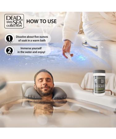 Dead Sea Collection Muscle Recovery Bath Salts for Men - Soothing Amber Wood Mineral Salt Soak - 34.2 OZ for Healing and Relaxation - Buy Online on GoSupps.com