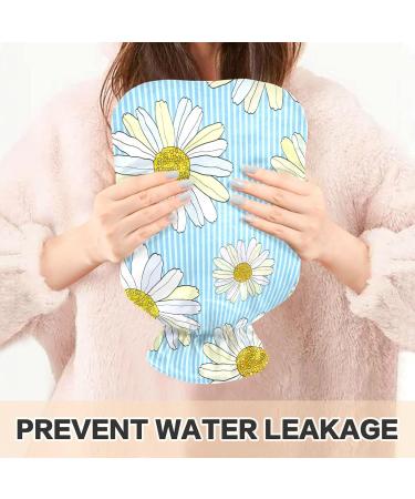 Mnsruu 2L Hot Water Bottle with Soft Daisy Flower Cover - Perfect Christmas Gift for Women & Kids - Buy Online on GoSupps.com