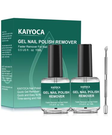 2 Packs Gel Nail Polish Remover With 1 Cuticle Pusher Quickly & Easily Remove Nail Polish in 3-5 Minutes No Need Tin Foil & Clip and Don't Hurt Nails A- 2pcs Nail Polish Remover Kit