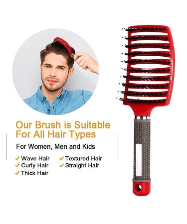 Voremy Magical Detangling Brush for Wet or Dry Hair - Curved & Vented Design - Men, Women, Kids - Long, Thick, Thin, Curly Hair - Pink+Gold - Buy Online on GoSupps.com