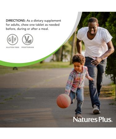 Natures Plus GI Natural Reflux Ease - 60 Chewable Tablets | Fast-Acting Digestive Support | Vegetarian & Gluten Free | International Shipping Available - Buy Online on GoSupps.com