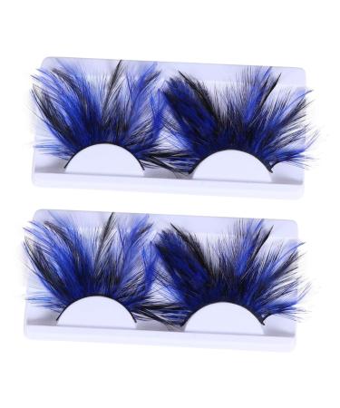 ABOOFAN 2 Pairs Stage Makeup Eyelash Halloween Costume Eyelashes False Eyelashes Party Eyelashes Makeup Accessories Women Eyelashes Fake Eyelashes for Women Modeling Clothing Miss