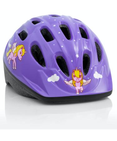 Kids Bike Helmet  Adjustable from Toddler to Youth Size, Ages 3-8 Years Old  Breathable Kids Bicycle Helmet - Durable Toddler Bike Helmet with Fun Designs Boys and Girls Will Love Purple - Unicorn