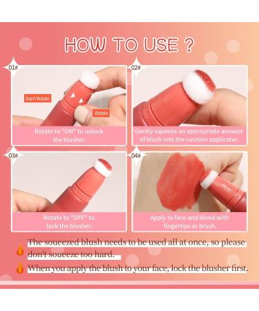 Liquid Blush Face Blush Beauty Wand Tint Blush Makeup Seamless Lip and Cheek Sponge Applicator Weightless Long-lasting Dewy Finish Makeup for a Shimmery or Matte Finish (03) - Buy Online on GoSupps.com