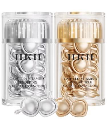 Triple Retinol Anti-Aging Capsules Serum for Face and Neck Stocking Stuffers gifts Anti-Wrinkle Triple Vitamin C For Women To Tighten Sagging Skin Reduce Fine Lines Essential Moisturizing Essence