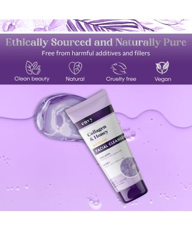 Envy Facial Cleanser with Collagen & Honey - Reduces Fine Lines Wrinkles & Hydrating - Clean Cruelty-Free Korean Skin Care for All Skin Types - Dermatologist Tested - 6.76 oz - Buy Online on GoSupps.com