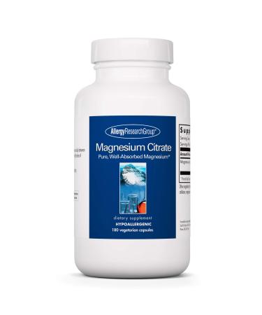Allergy Research Group - Magnesium Citrate - Well-Absorbed Bone and Stress Support - 180 Vegetarian Capsules