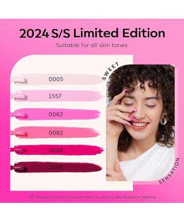 Modelones Gel Nail Polish 6 Colors Hot Pink Tones Neon Pink Shades Magenta Light Soft to Dark Gel Polish Nail Art Design for Women Girls Salon DIY Home Manicure Kit Valentine's Day Nails Gift - Buy Online on GoSupps.com