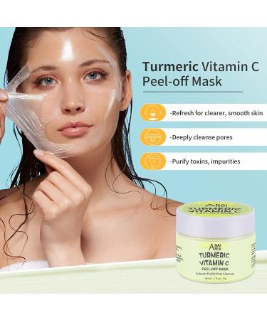 Turmeric Vitamin C Facial Mask Mini Kit - 3-in-1 Clay, Peel Off & Wash-Off Masks for Acne, Dark Spots, Oily Skin - 1.75 oz x3 - Buy Online on GoSupps.com