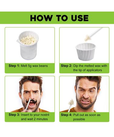 Auperwel Nose Hair Waxing Kit for Men and Women - Safe, Painless Nostril Hair Removal with 100g Wax, 20 Applicators, 15 Mustache Guards - Buy Online on GoSupps.com
