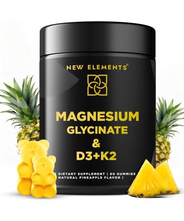 Calm Magnesium Glycinate Gummies 500mg with High-Potency Vitamin D3 10000iu & Vitamin K2 100mcg | Stress Relief, Relaxation & Bone Support for Adults | Vegan, Non-GMO, Gluten-Free, Pineapple Flavor - Buy Online on GoSupps.com