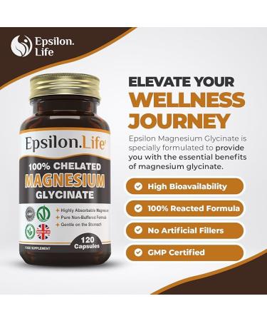 Epsilon Life Magnesium Glycinate - 120 Capsules - Buy Online on GoSupps.com