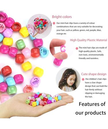 100 Colorful Mini Hair Clips - Rainbow Pearl Claw Hair Accessories for Children & Women - Buy Online on GoSupps.com