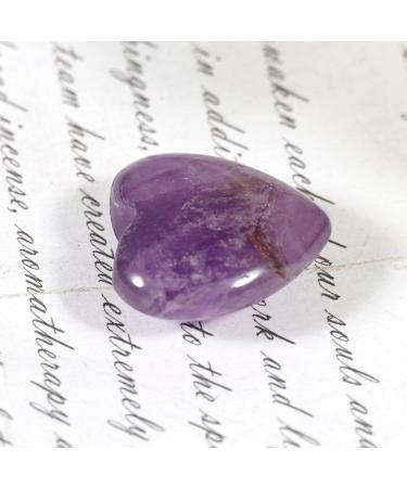 Soulnioi Mini Amethyst Heart Stone - 20mm Tumbled Worry Stone for Reiki Meditation and Stress Relief - Buy Online on GoSupps.com