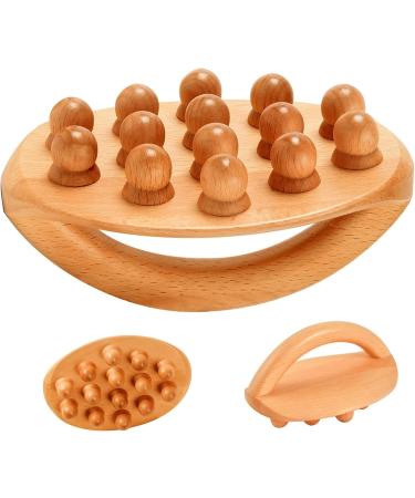 Wood Therapy Massage Tools - 14 Pearl Wood Roller for Lymphatic Drainage & Cellulite Reduction | Body Shaping Gua Sha Device - Buy Online on GoSupps.com