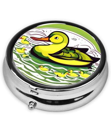 Duck Flock Gameround Pill Box | 3 Compartment Round Organizer | Portable Travel Pill Box for International Shipping - Buy Online on GoSupps.com