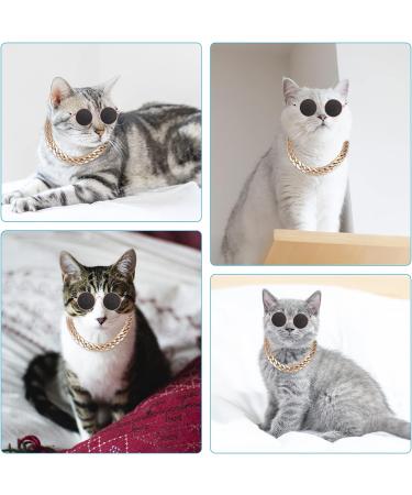 cobee Cat Sunglasses Retro Kitten Sunglass with Rose Gold Chain Eye UV Protection Classic Small Cat Glasses Cosplay Costume for Photo Props Cute Pet Decorations for Birthday Party - Buy Online on GoSupps.com
