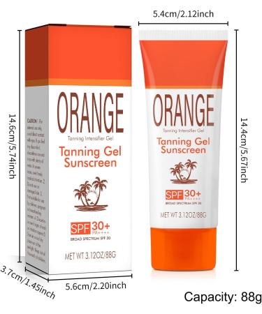  Zegaqae Orange Sunbed Bronzer Gel SPF 30 Sunscreen Bronze Moisturizing Lotion Natural Beauty - Buy Online on GoSupps.com