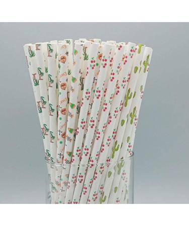 Disposable Paper Straw degradable Paper Straw Party Straw Holiday Combination Series 100 PCs Halloween series 0.6*19.7cm - Buy Online on GoSupps.com