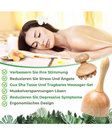 Premium Wood Fascia Roller & Massage Scooter for Muscle Relaxation | Anti-Cellulite Beech Gua Sha Tool - Buy Online on GoSupps.com