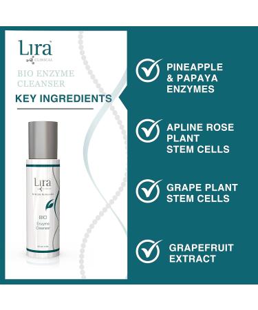 Lira Clinical Bio Enzyme Face Cleanser - 6 oz | Brightening & Anti-Aging Face Wash with Plant Stem Cells - International Shipping Available - Buy Online on GoSupps.com
