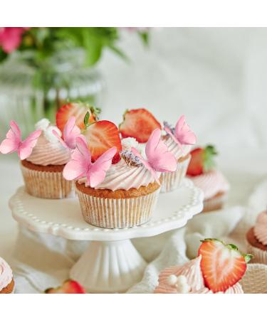 TIESOME 48 Pcs Edible Butterflies for Cake Decorating Vivid Butterfly Cake Topper Butterfly Cupcake Decorating for Wedding Birthday Anniversary Flower Themed Party Decorating Princess Games(Pink) - Buy Online on GoSupps.com