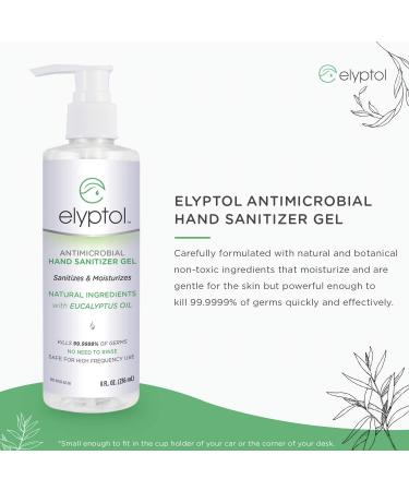 Elyptol Antimicrobial Hand Sanitizer Gel 8oz - Natural Hospital-Grade Moisturizing & Germ-Killing with Eucalyptus Oil - Buy Online on GoSupps.com