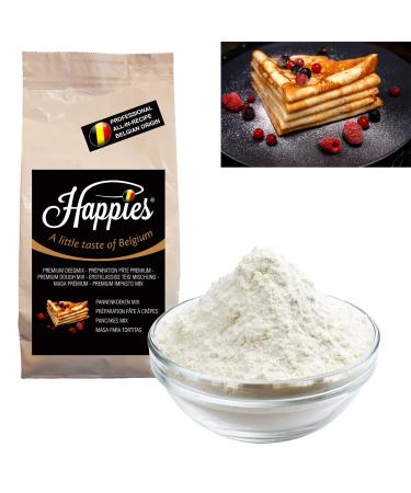 Happies baking mix for delicious pancake prefabricated baking mix for real Belgian pancakes or dough mix for French crepes |(1) 1.0 kilograms
