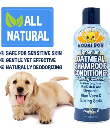 Organic Oatmeal Dog Shampoo & Conditioner | Deodorizing Formula for Pets | Soothes Dry Itchy Skin | 17oz - Buy Online on GoSupps.com