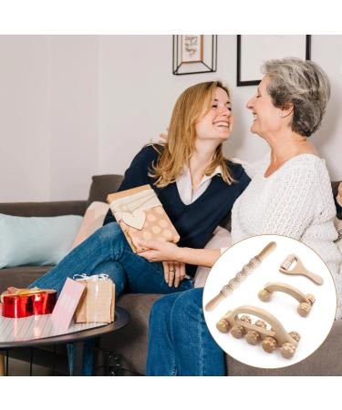 Gzjiyu 4 STK Massage Roller Set Fascia Rollers with Handles for Neck Shoulders Legs & Full Body Muscle Relief | International Shipping Available - Buy Online on GoSupps.com