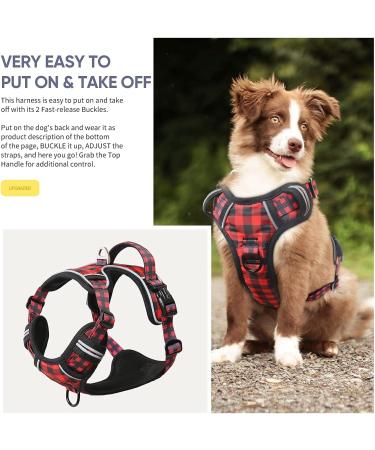 Shop Heele No-Pull Dog Harness for Large Dogs Adjustable Breathable & Reflective - XL Black-Red Checkered - Buy Online on GoSupps.com