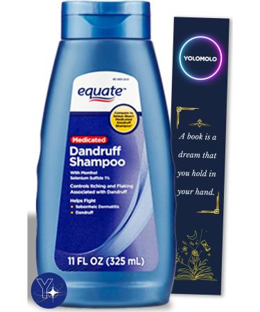 Equate Medicated Dandruff Shampoo with Selenium Sulfide 1% 11 Fl oz and Bookmark Gift of YOLOMOLO