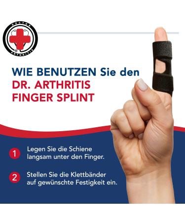 Dr. Arthritis Finger Bandage & Rail - Doctor-Designed Injury Protection for Small Middle Index Fingers - Black L/XL | International Shipping - Buy Online on GoSupps.com