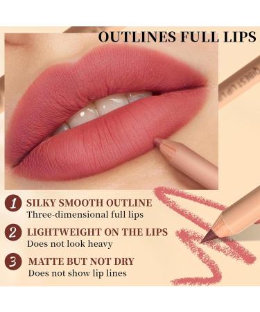 Lot de 12 crayons l vres en velours mat - Plump Nude - Couleur douce et cr meuse - Durable - Tr s pigment - Maquillage naturel des l vres - Buy Online on GoSupps.com