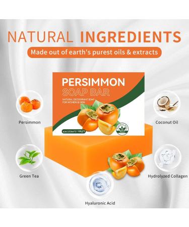  G n rique Persimmon Soap Odor Control Wash Deodorizing Facial Wash Block Moisturizing Natural Formula Gentle Freshing Cleanser for Men Women Underarm Thigh Intimate Area Easy to Use - Buy Online on GoSupps.com