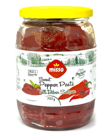 Misso Sweet - Mild Red Pepper Sauce Red Pepper Paste Sweet Mild in Glass Jar - Tatli Biber Salcasi Cam Kavanoz 700g / 24.7 oz