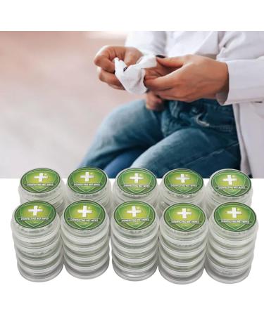 50pcs Travel Hand Wipes Press Type Hand Cleaning Wipes Individual Wrapped Disposable Disinfecting Wipes Wet Tissue for Outdoor Travel Home Office Gym - Buy Online on GoSupps.com