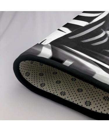Black and White Striped Kitten Flannel Non-Slip Floor Mat - 63x48 Inches Comfortable & Lint-Free Perfect for Home & Office - Shop Internationally - Buy Online on GoSupps.com