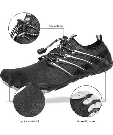 Quick-Dry Aqua Socks for Beach Swim Surf Yoga - Black2618 (Size 12 Women/11 Men) - Buy Online on GoSupps.com