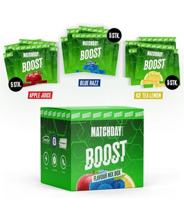 Matchday Nutrition Boost Mix Box Starter Pack | 3 Flavors | ATP Booster | Sports Drink with Amino Acids & Carbs | 15 Portions for Speed Explosiveness & Endurance | International Shipping Available - Buy Online on GoSupps.com