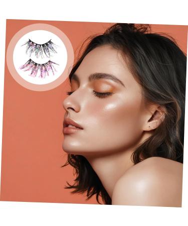 POPETPOP 2 Pairs Fake Eyelashes Christmas Eyelashes Makeup Eyelashes Cosmetic Fake Lashes Glitter Lashes Soft Halloween Eye Lashes Colored Lash Extensions Miss Fiber Natural Adhesive - Buy Online on GoSupps.com
