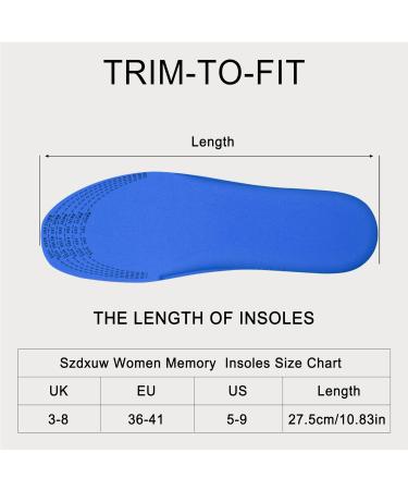 Comfort Memory Foam Insoles for Women - Cushioned Cut-to-Size Inserts for Sports Shoes Sneakers and Work Boots | Soft Pink US Sizes 5-9 - Buy Online on GoSupps.com