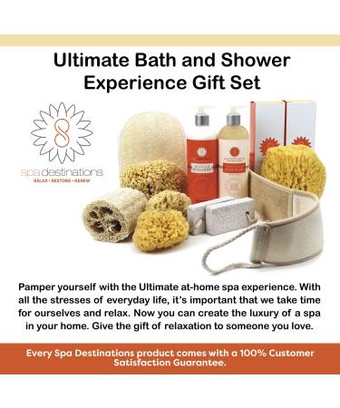 Ultimate Spa Gift Set for Women - 11-Piece Tropical Scent Bath & Shower Experience | Includes Body Wash Lotion Natural Sponges & Pumice | $110 Value - Buy Online on GoSupps.com