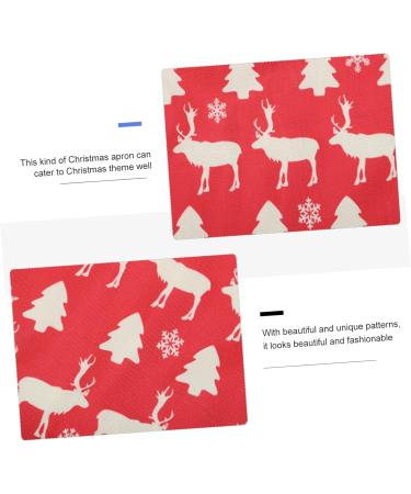 ifundom barber cloth elk baking apron christmas cosplay costume Christmas Kitchen Cooking Aprons christmas party xmas apron santa costume Haircut Apron decorate household Work Cotton linen 68X55X0.5CM - Buy Online on GoSupps.com