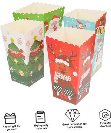 HAPINARY 12pcs Boxes Christmas Popcorn Box Xmas Gift Packing Case Candy Gift Bags Christmas Candy Bag Christmas Party Favor Christmas Candy Favor Boxes Paper Gift Box Fashion - Buy Online on GoSupps.com